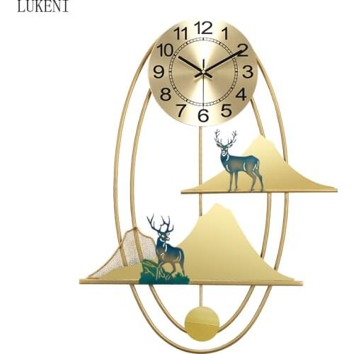 Living room net red wall clock household light luxury fashion wall clock European-style simple silent art decoration clock