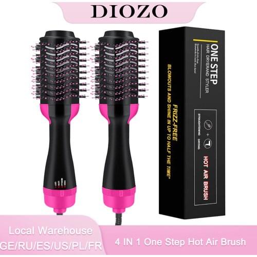 DIOZO Hot Air Brush 4 IN 1 One Step Hair Dryer Drying Tool Hairs Straightener Comb Curler Brush Hair Styling Tools Dropshipping