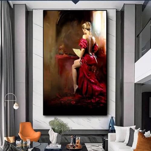 Modern Art Painting Sexy Woman Character Painting Posters and Prints Canvas Painting Wall Art Picture For Living Room Home Decor