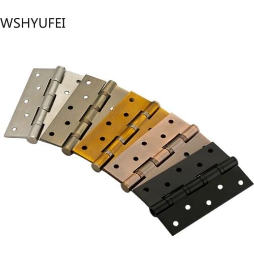 WSHYUFEI 2Pcs Stainless Steel Flat Hinge Cabinet Doors 4inch 5inch Windows Wooden Box Hinge Kitchen Cabinet Door Hinges Hardware