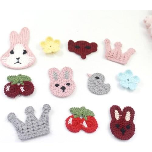 10pcs/lot DIY Handmade cute handmade cartoon animals Padded Patches Appliques For Clothes Sewing Supplies DIY Hair Decoration