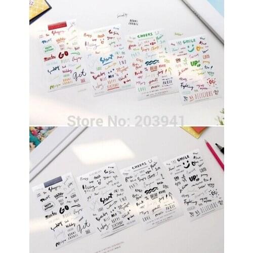 10packs/set Cartoon Multifunction Color decoration PVC Sticker DIY Diary Sticker Scrapbook Decoration School Office Stationery