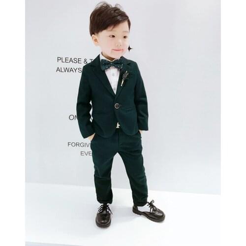 2018 Formal Boys Blazer Wedding Suits for Boy Jacket+Pants+Bow tie+tie Suit Boys wedding suit Kid Tuxedos Page boy Outfits