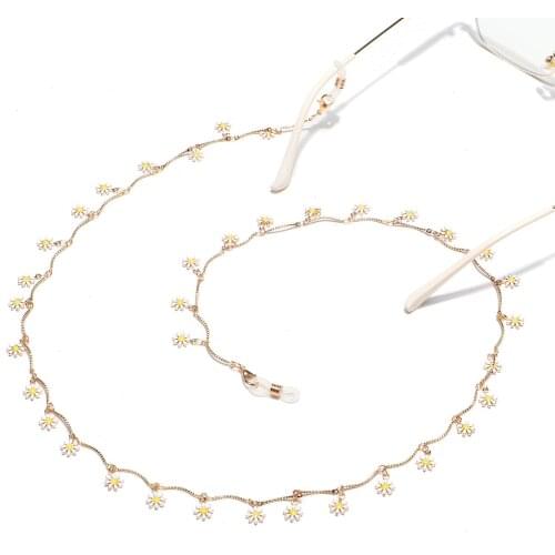 2021 Luxury Punk Metal Flower Charm chain for mask landyard sunglasses holder glasses accessories