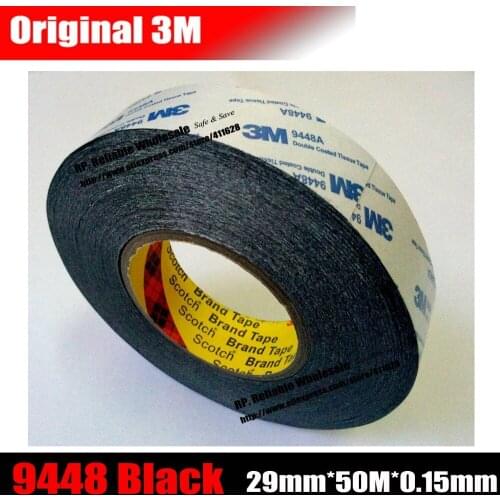 29mm*50M*0.15mm) Origianl 3M Black Glue Double Adhesive Tape for Nameplate, Phone Tablet Touch Screen Glass Repair