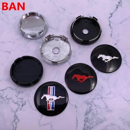 4pcs 56mm 60mm Mustang Car logo Wheel Center Cap rim Badge dust-proof covers decal refit Creative decoration emblem sticker