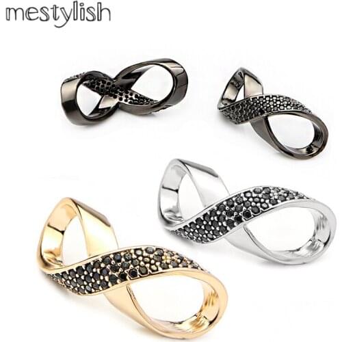 Mestylish 4pcs/Lot Figure 8 Knot Design Infinity Beads Micro Pave Zircon Copper Spacer Beads Bracelet Jewelry Accessories