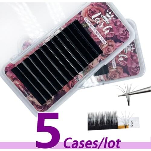 5pcs/lot Wholesale price Russian Volume Easy Fan eyelashes 1s Blooming Fans Fast Fanning Lash Extension for Mackup Beauty
