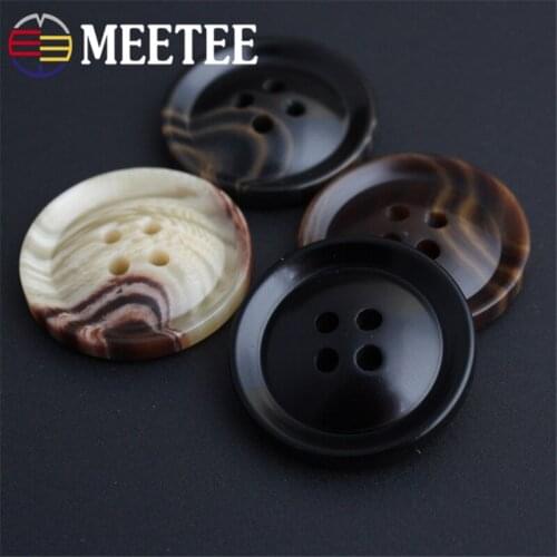 50pcs Meetee 12-25mm Resin Plastic Buttons for Clothing Coat Suit Shirt Decor Hole Buckle Scrapbooking Sewing Accessories AP2235