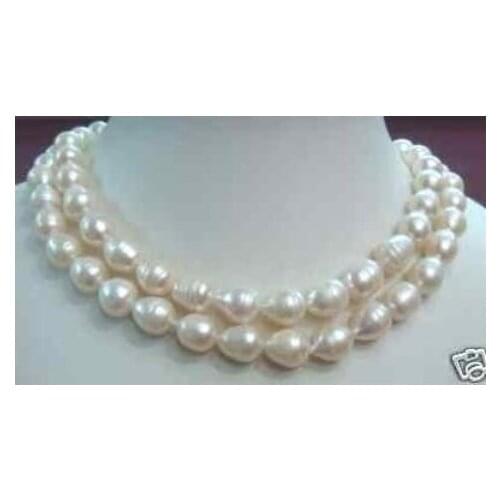 8-9mm South Sea White Baroque Pearl Necklace 34"