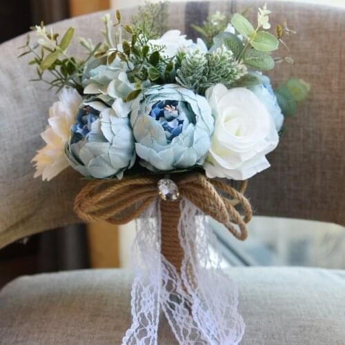 Free Shipping Wedding Decorative Flower Artificial Peony Bride Bouquet Shooting Props Simulate Holding Flower