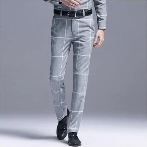 S-4xl Original Design 2020 Spring Summer Autumn New Plaid Casual Pants Mens Slim Feet Pants Plaid Pants Large Size Trousers