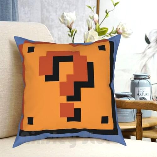 Question Box | Retro Pillow Case Printed Home Soft DIY Pillow cover Nintendo Super Game Games Gaming Gamer Nerd Cute Retro
