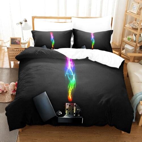 Black Lighter Duvet Cover Design Bedding Set Soft Comforter Cover Printed Bedspread For Adult Men Luxury Bedclothes