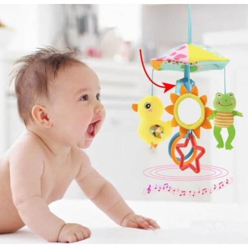H55B Baby Bed Hanging Cotton Decoration with Bell Inside Interactive Toy Infant Gift