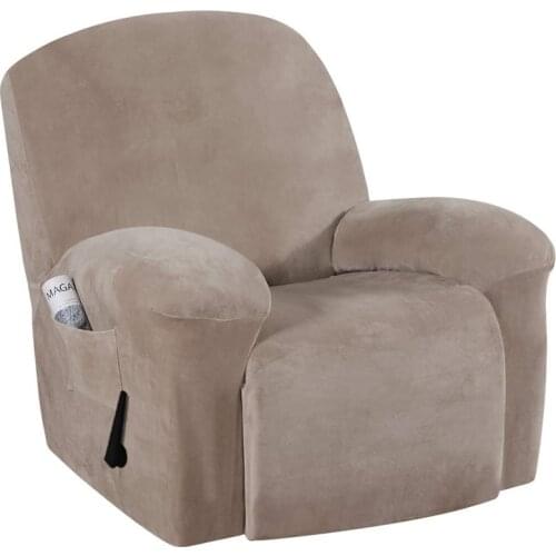 Elastic Sofa Cover All Inclusive Silver Fox Fluff Solid Color Simple Design Home Textiles For Living Room Corner Armchair Covers