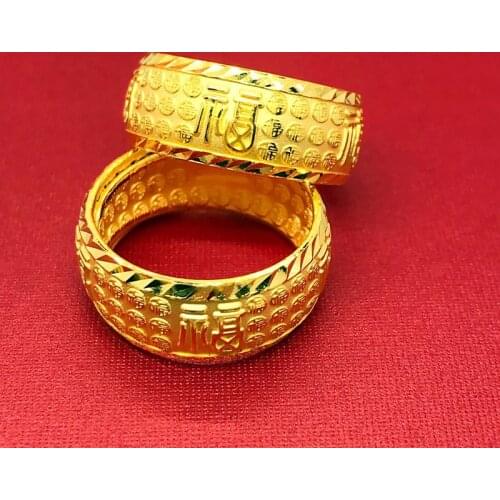 HX 24K Pure Gold Ring Real AU 999 Solid Gold Rings Elegant Shiny Heart Beautiful Upscale Trendy Jewelry Hot Sell New 2020