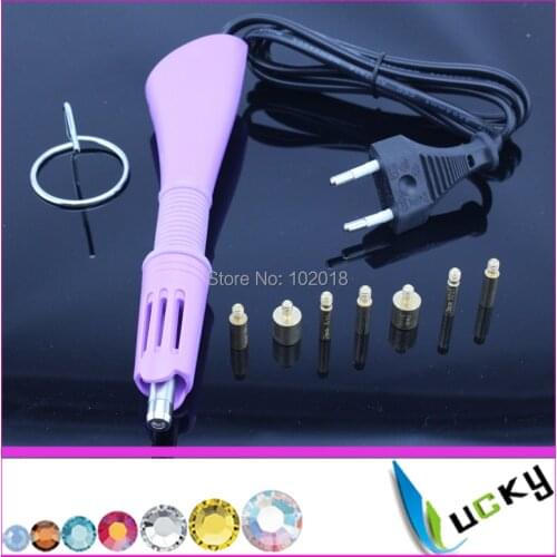 Best Price ! Fast Heated!! Iron on HotFix Rhinestone Applicator Gun shape Wand Heat-fix Tool with power switch Free Shipping