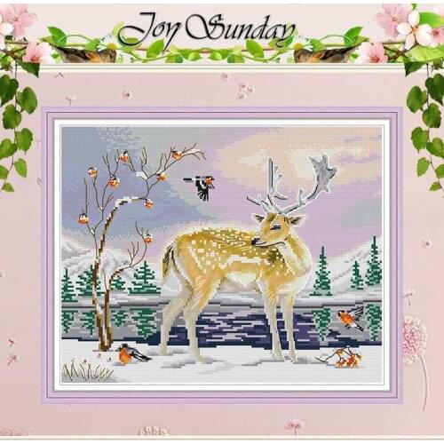 Elk And Birds Animals Patterns Counted 11CT 14CT Cross Stitch Sets DIY Chinese Cross-stitch Kit Embroidery Needlework home decor