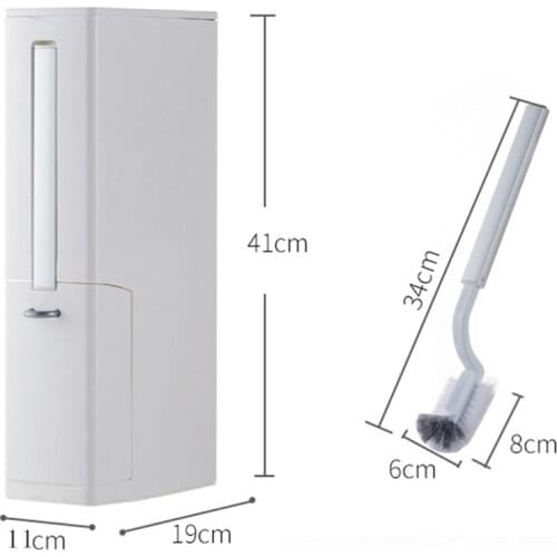 Plastic Trash Can Set Toilet Brush Waste Bin Dustbin Garbage Bag Dispenser xobw