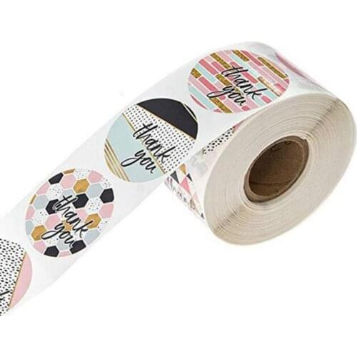 1 Inch Round Sticker Label "Thank you" Gift Sealing Stickers Scrapbooking Festival Birthday Party Gift Package Decorations Label