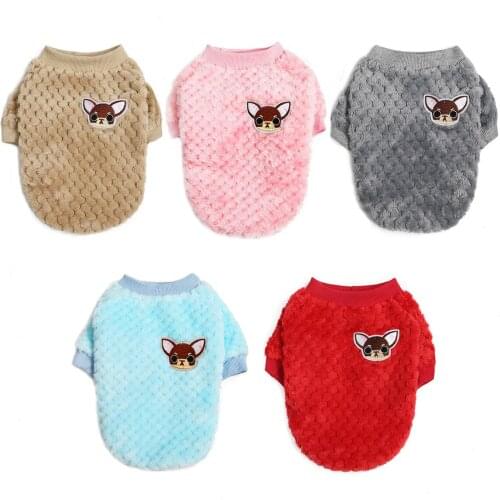 Puppy Clothes for Chihuahua French Bulldog Fleece Pullover Coat Winter Warm Dog Sweater for Small Dogs Pet Shirt Apparel