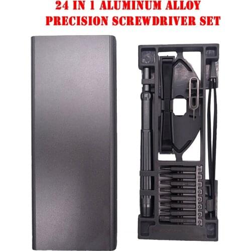 PARON 24 In 1 Mini Precision Aluminium Alloy Screwdriver Magnetic Bits H type 5 Point Screw Driver Accessories Electronics tool