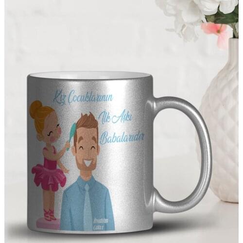 Personalized Fathers Day Themed Silver Gilt Mug Cup 16-420