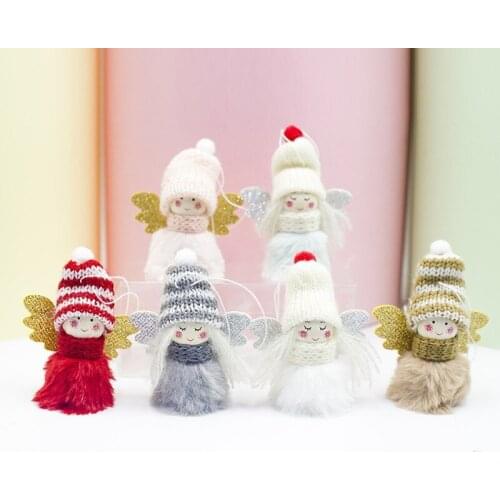 1PC Lovely Angel Girl Plush Doll Christmas Pendant Kids Xmas Gift Christmas Tree Ornaments Window Display Xmas Party Decoration