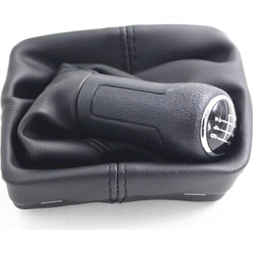 Gear shift knobs Leather Gaitor plastic knob 5 Speed 6 Speed Gear Knob With PU Leather Boot Cover For Volkswagen Polo