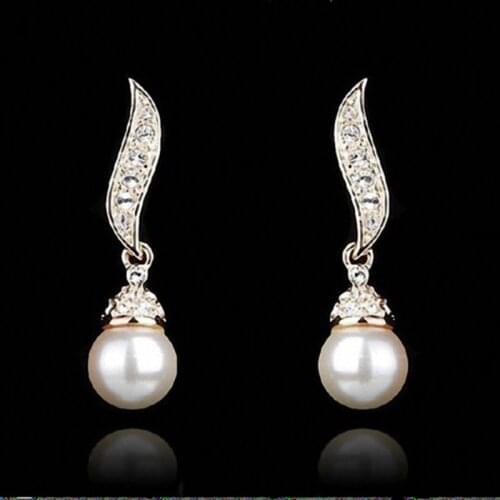 2016 New Sale Real Big Brand Earrings Austria Fashion Pearl Earrings Stud#RA20783