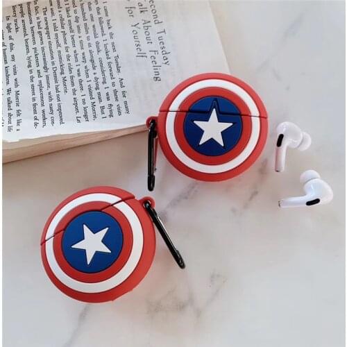 Disney Marvel America Captain Shield Silicone Case For Airpods 1/2 Pro Case Bluetooth Case Earphone Accessories