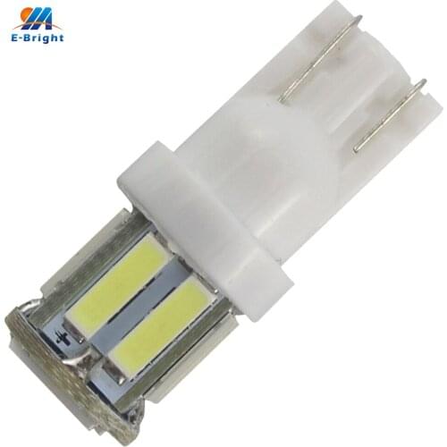 Super Bright!! 300PCS/lot T10 7014 10 SMD W5W 10Led Door Lights 12V 7000K Instrument Lamps White Auto Car Led Light Bulbs
