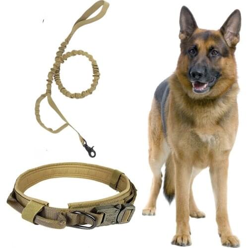Tactical Dog Collar Military Dog Accessories Nylon Adjustable Size Police Training Hunting Molle Patrol Dog Collar with Handle