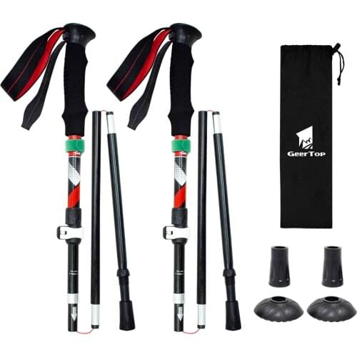 GeerTop Ultralight Aluminum Telescopic Trekking Pole 3-Section Comfortable Handle Trekking Sticks for Walking Hiking Mountain