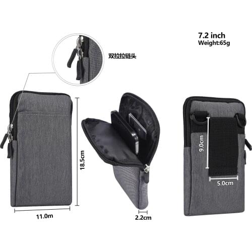 4.7"~7.2"Waterproof fabric Pouch Bag Sleeve Case Cover for Redmi Note 10 Pro 10S Case POCO X3 Pro NFC F3 M3 Pro zipper card slot