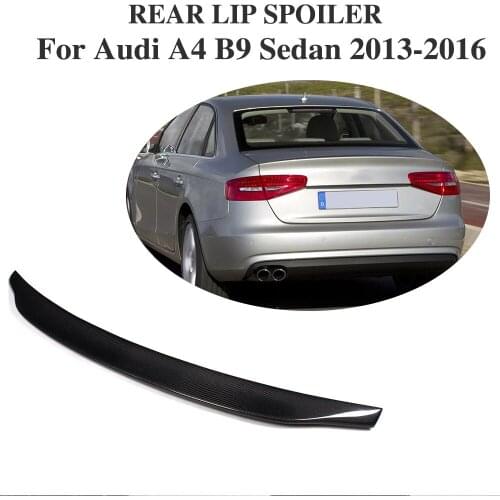 Carbon Fiber Rear Trunk Spoiler Boot Duck Lip Wing For Audi A4 B9 Sedan 2013 -2016 Facelift Black