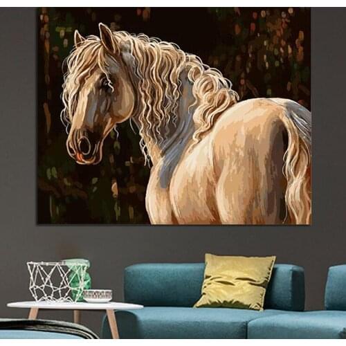 Painting by numbers art paint by number Hand drawn abstract horse watercolor horse home corridor decorative painting