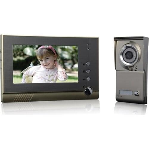 1 set) Home use 1 to 1 Video door phone smart home system Video intercom waterproof camera 7 inch color monitor free shipping