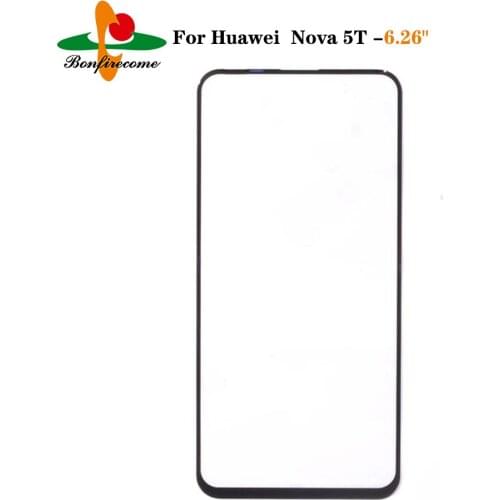 10Pcs\lot Outer Screen For Huawei Nova 5T YAL-L21 Front Touch screen Panel LCD Display Outer Screen Glass Cover Lens Replacement