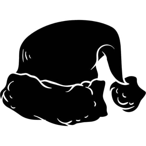 15.1cm*11cm Santa Hat Christmas Decor Car Styling Fashion Vinyl Car Sticker Black/Silver S3-6837