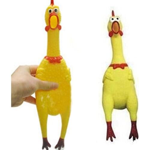 17cm Yellow Screaming Rubber Chicken Toy Pressure Relief Squeak Squeaker Gift Toy Pressure Relief Squeak Squeaker Kids Fun Gift