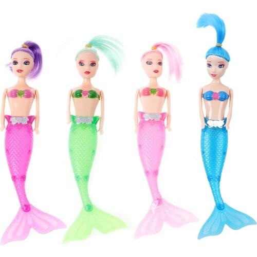 2020 New HBB Handmade Mermaid Tail Dress Toy Waterproof LED Dolls Girl Kids Gifts