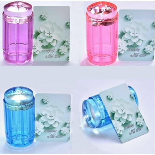 4 Colors Silicon White Jelly Stamper 2.8cm Transparent Nail Stamping,Stamp Clear White Jelly Stamper,Transfer Nail Stamper Tools