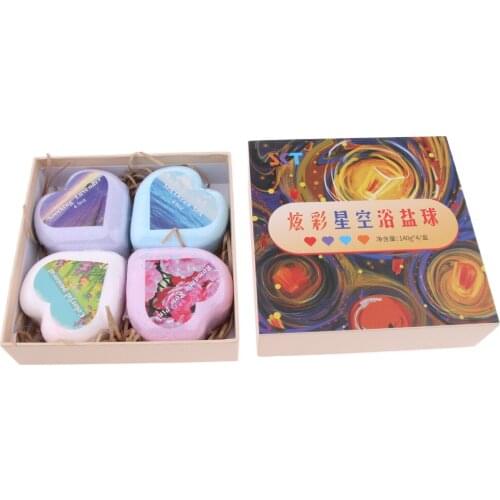 4x Beauty SPA Scented Bubble Salt Bath Bomb Balls Essential Oil Set