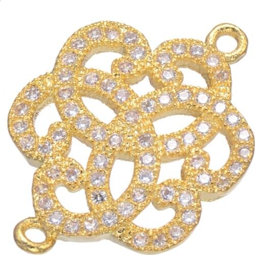 5 pieces Jewelry Shining Zircon Flower Charms For Jewelry Making Diy Micro Pave Connectors Jewelry Findings Bijoux Bedels