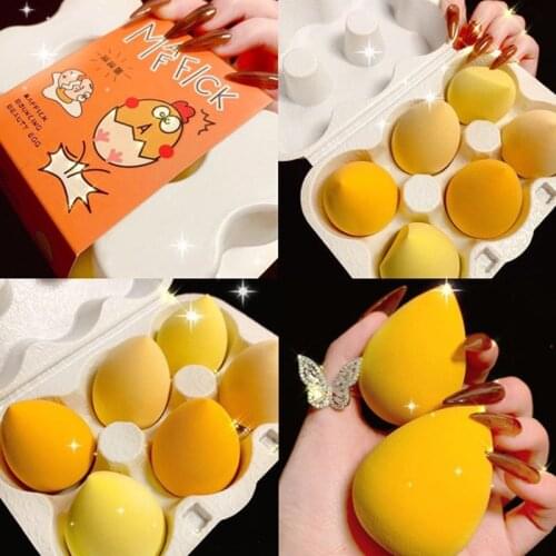 6pcs Makeup Sponge Professional Blending Cosmetic Puff with Storage Box Face Foundation Powder Sponge Beauty Accessories
