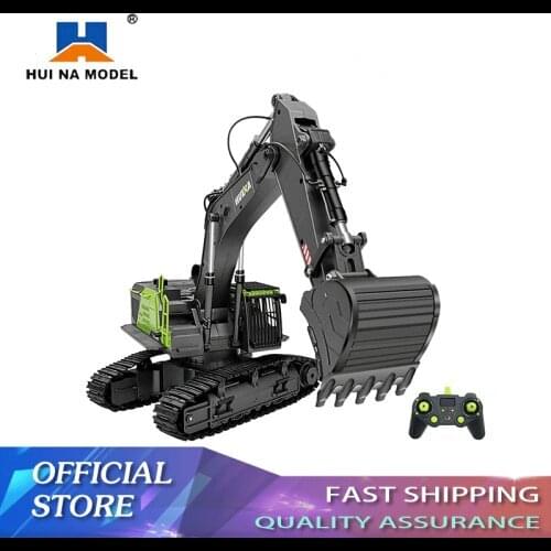 Huina 1/14 Rc Excavator Truck Caterpillar Alloy 2.4Ghz Radio Controlled Car 22 Channel Construction Vehicle Sound Toys for Boys