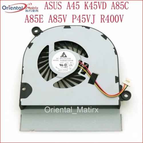Free Shipping New KSB06105HA Fan For ASUS A45 K45VD A85C A85E A85V P45VJ R400V Laptop CPU Cooling Fan