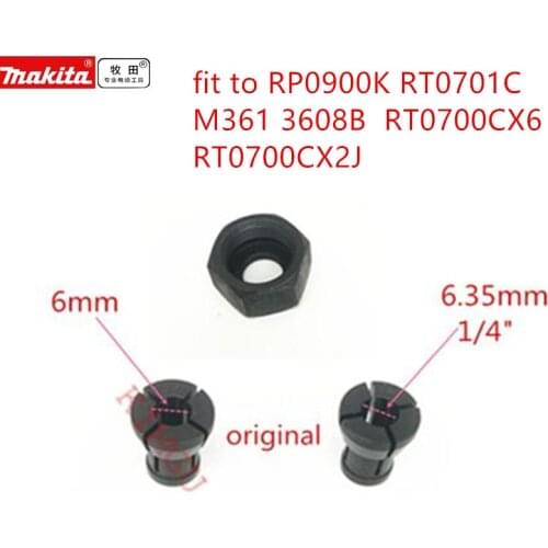 Collet for MAKITA 763637-1 1/4" 6.35mm 763615-1 763636-3 6mm RP0900K RT0701C M361 3608B EINHELL RT0700CX6 RT0700CX2J router